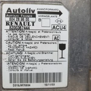 604289600 8200367444 Centralita Airbag Autoliv Renault